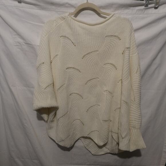 Vintage oversized Ivory Knit Sweater One‎ Size Fits most - Picture 1 of 4